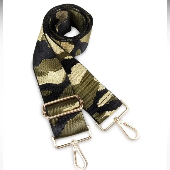 Camouflage Guitar Strap Adjustable Wide Replacement Strap Gold Hardware - Picture 5 of 8
